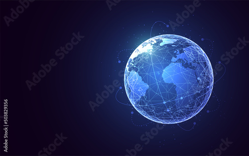 Global network connection. World map point and line composition concept of global business. Vector Illustration