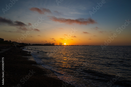 beach twilight sunrise 