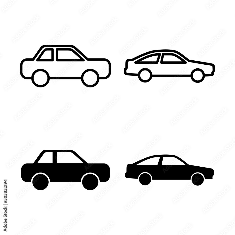 Car icons vector. car sign and symbol. small sedan