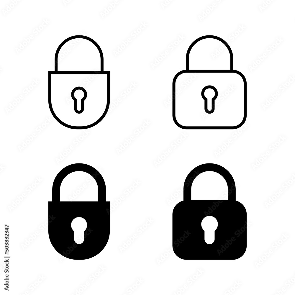 Lock icons vector. Padlock sign and symbol. Encryption icon. Security symbol Lock icons vector. Padlock sign and symbol. Encryption icon. Security symbol