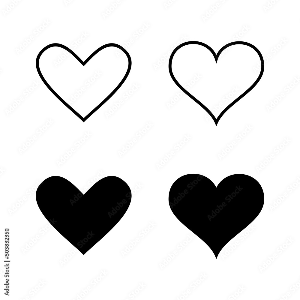 Love icons vector. Heart sign and symbol. Like icon vector.