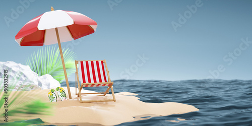 summer background 3d product display platform scene with surfboard platform. sky cloud summer background 3d render on the ocean display. podium on sand beach cosmetic product display stand