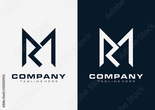 Letter RM logo design simple template.