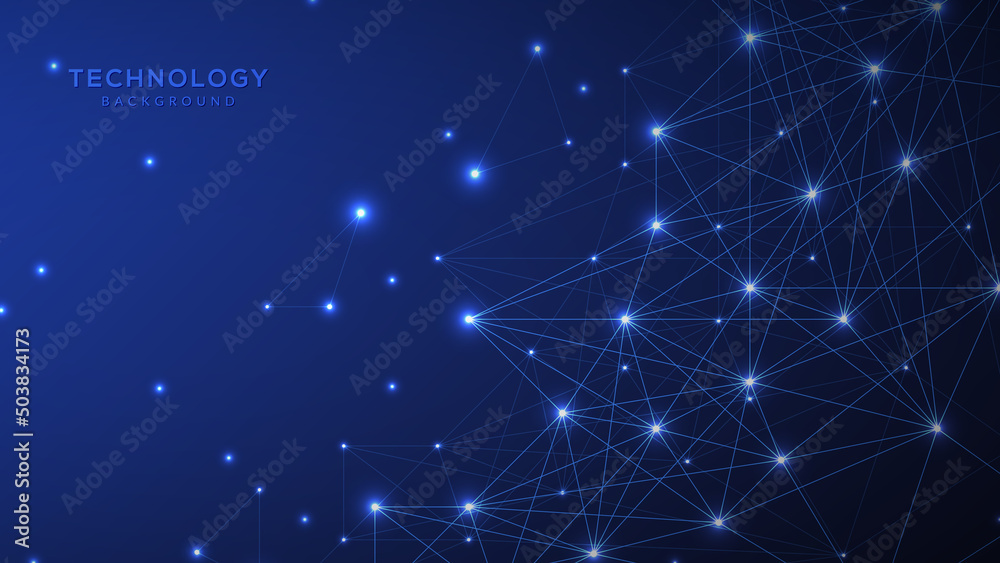 Abstract digital technology background with network connection lines