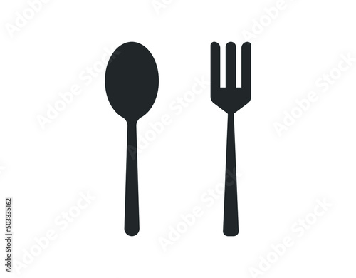 spoon and fork restaurant icon simple flat vector illustration