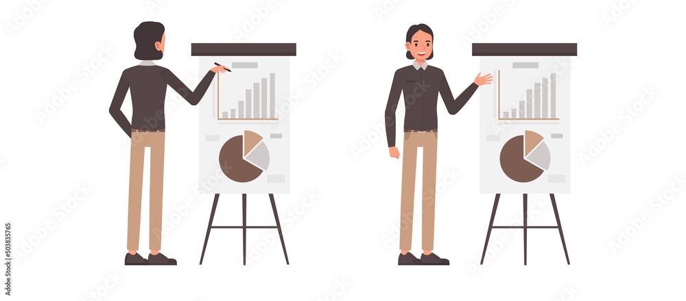 Set of office men wear brown shirts character vector design. Presentation in various action. People working in office planning, thinking and economic analysis. Set of office men wear brown shirts character vector design. Presentation in various action. People working in office planning, thinking and economic analysis.