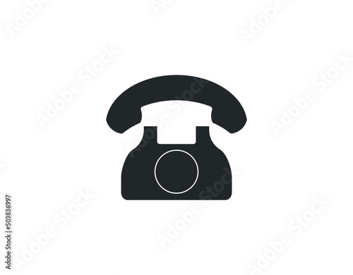 old phone icon black vector illustration
