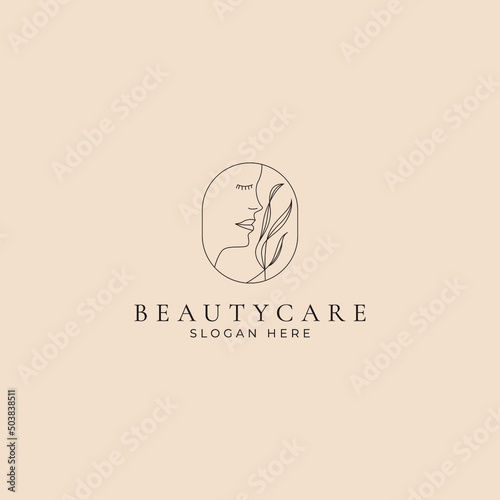 Beauty care women minimalis simple logo design