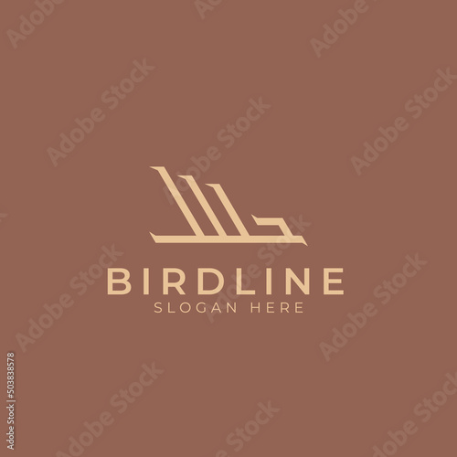 Bird line simple flat logo design
