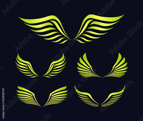 Wings Collection emblem badge Logo template