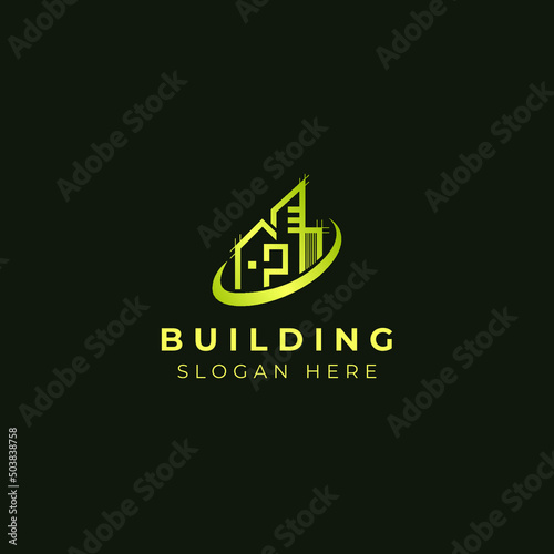 Elegant Gold Building house Logo template