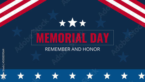 memorial day remember and honor american flag background editable for poster, banner, and social media.