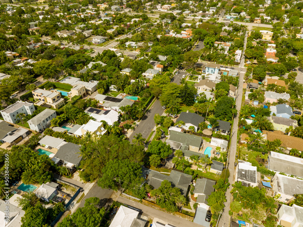 Aerial photo historic residential neighborhood West Palm Beach FL