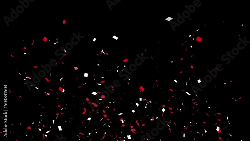 Canada National Flag Color Celebration Confetti Particles with Alpha Channel Prores 4444.