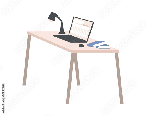 desk with laptop