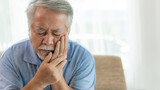 Asian senior man patients Toothache hurts - Elderly patients medical and healthcare concept