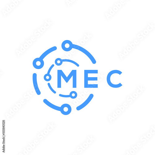 MEC technology letter logo design on white   background. MEC creative initials technology letter logo concept. MEC technology letter design.
