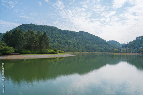 Beautiful lake and mountains natural scenery