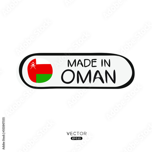 Made in Oman, vector illustration.
