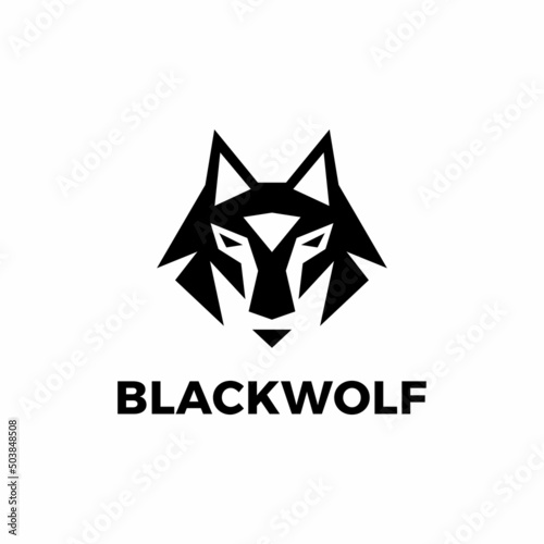 wolf head logo fox design vector