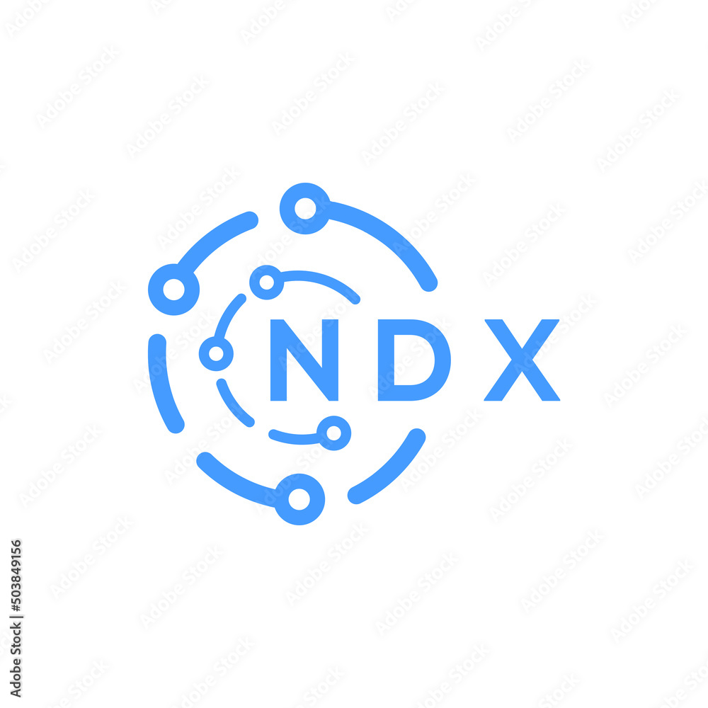 Obraz premium NDX technology letter logo design on white background. NDX creative initials technology letter logo concept. NDX technology letter design. 