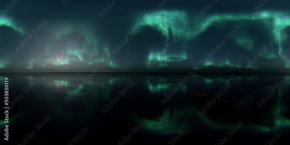 Original name(s): HDRI - Ice terrain with Aurora Borealis on the sky 01