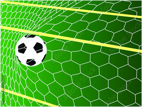 soccer ball in goal net