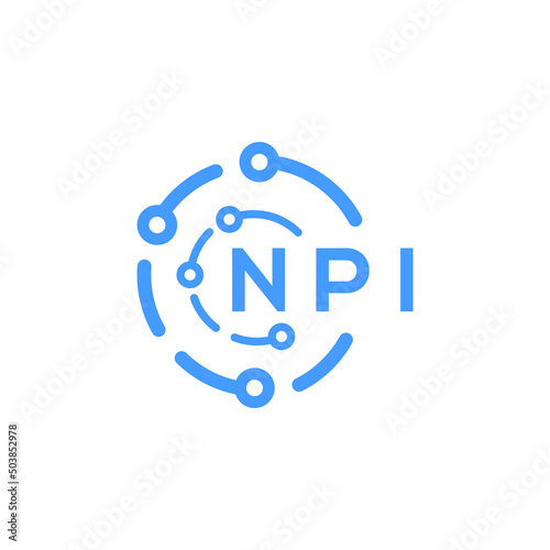 NPI technology letter logo design on white  background. NPI creative initials technology letter logo concept. NPI technology letter design.
