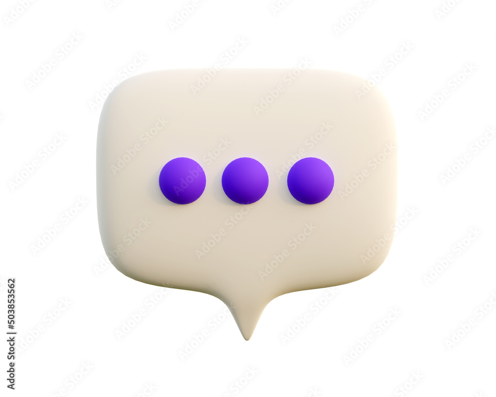 3d message bubble. Social media chat, message, dialogue icon concept. Realistic 3d high quality render