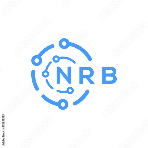 NRB technology letter logo design on white  background. NRB creative initials technology letter logo concept. NRB technology letter design.
 photo