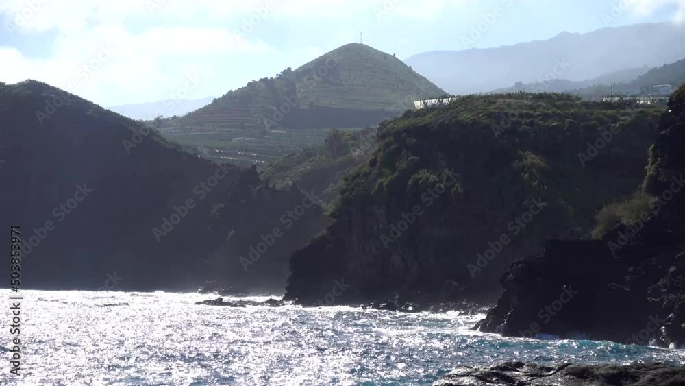 The rugged and rocky East coast of La Palma The rugged and rocky East coast of La Palma
