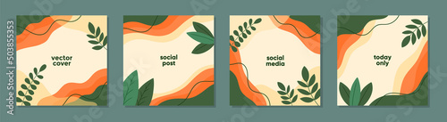 Sale Square Banner Template For Social Media Posts, Mobile Apps, Banners Design, Web, And Internet Ads. Trendy Abstract Square Template With Summer Season Concept.