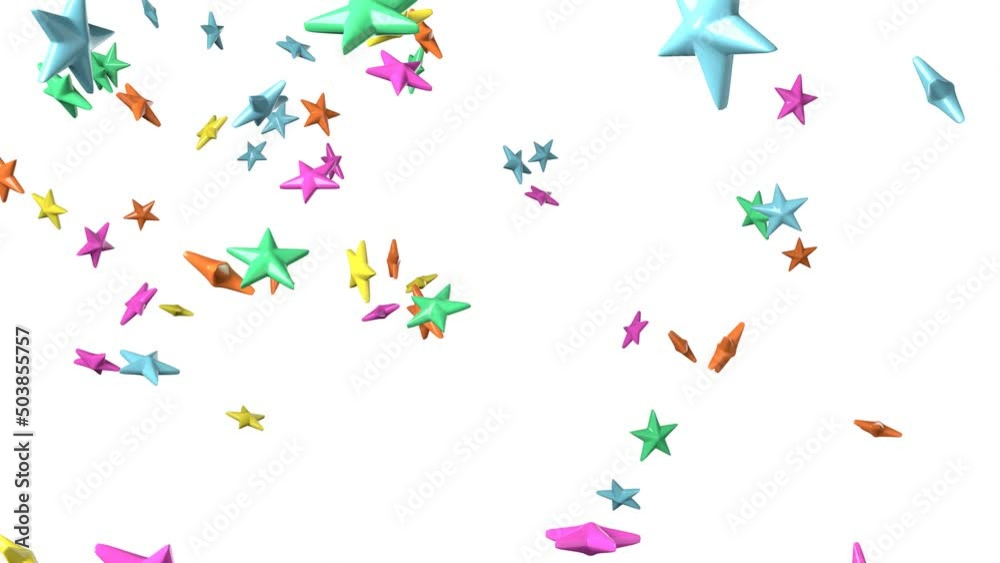 Colorful star objects on white background.
Confetti animation for background.
Colorful star objects on white background.
Confetti animation for background.