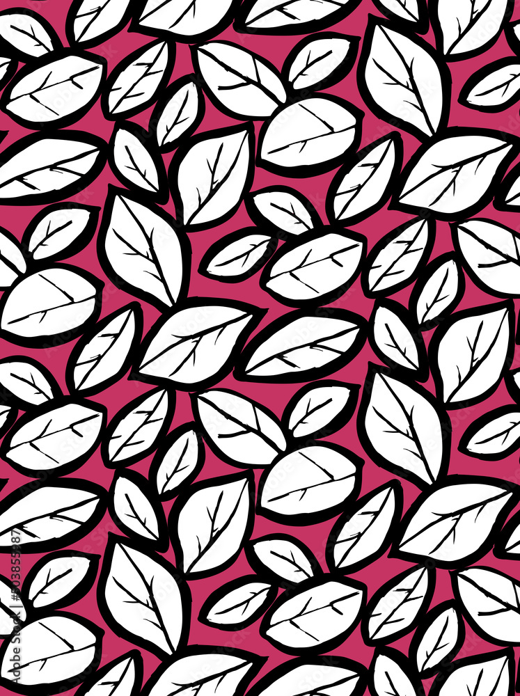Seamless leaf pattern, floral print.