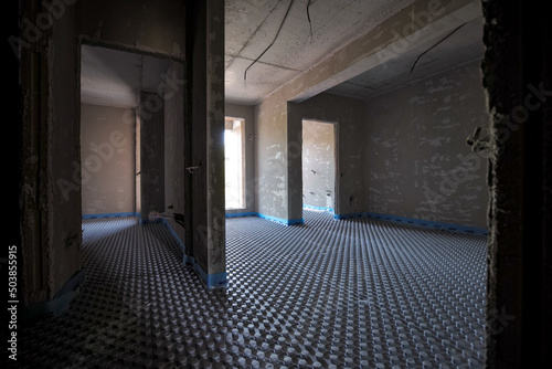 Radiant Floor Heating under construction with Radiant Positioning Mats