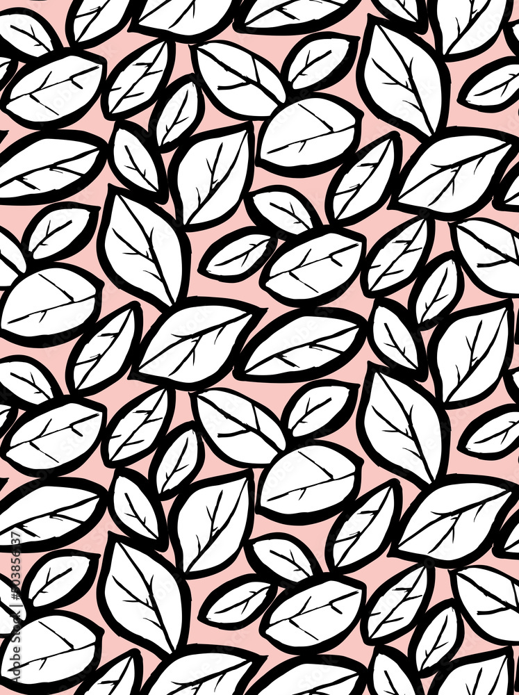 Seamless leaf pattern, floral print. Seamless leaf pattern, floral print.