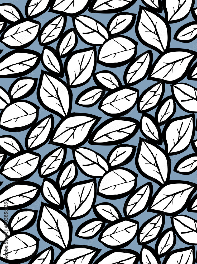 Seamless leaf pattern, floral print.