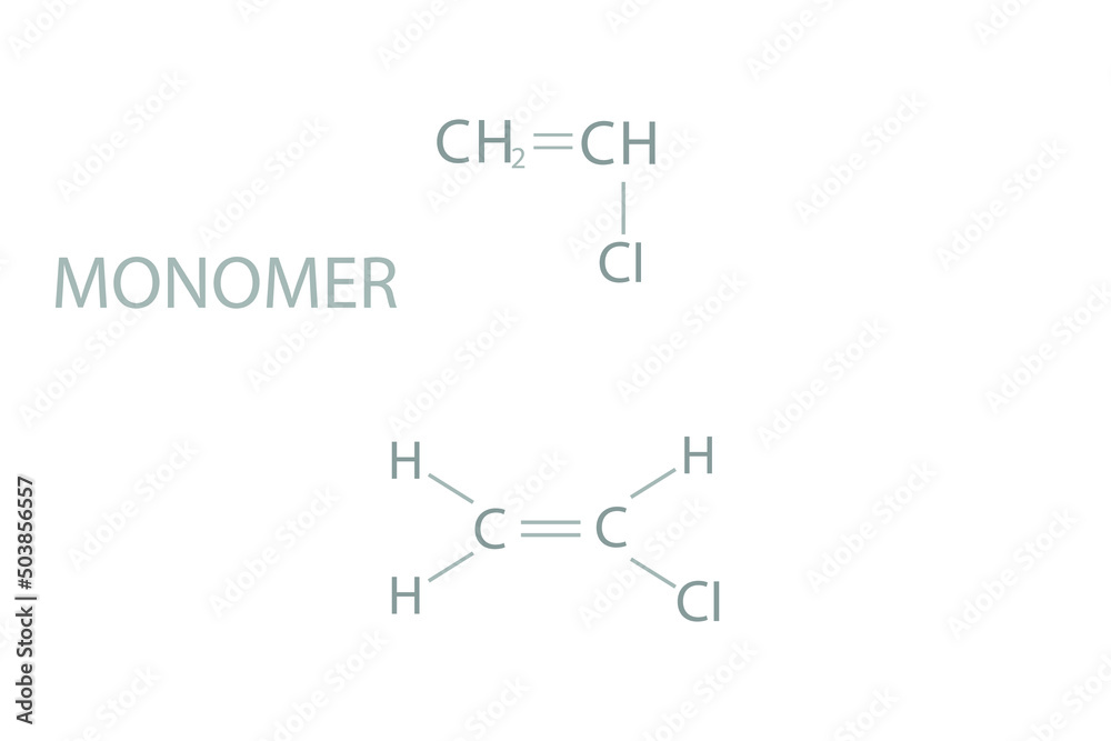 Monomer molecular skeletal chemical formula.	
