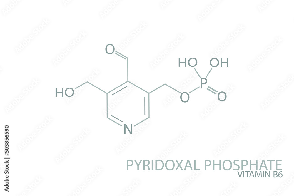 Pyridoxal phosphate molecular skeletal chemical formula.
Pyridoxal phosphate molecular skeletal chemical formula.