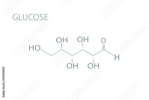 Glucose molecular skeletal chemical formula.	
