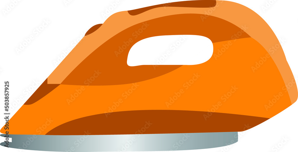 vector illustration of the dress iron box on orenge color. on white