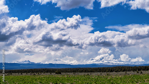 A Spring Storm Over The Cascades in Central Oregon
