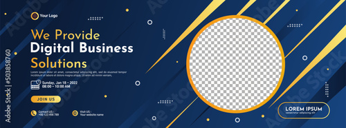 Business conference banner template design for webinar, marketing, online class program, etc