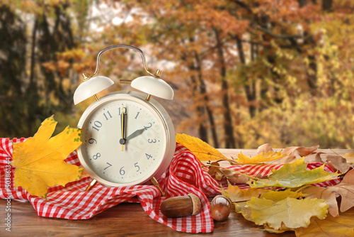 Alarm clock, acorns and aut...
