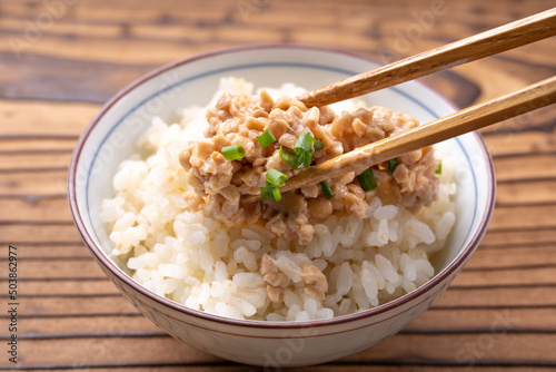 ひきわり納豆とご飯