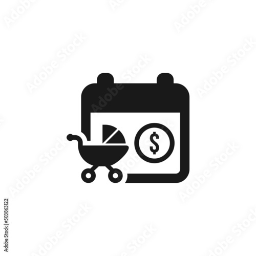 Paid maternity leave icon isolated on white background