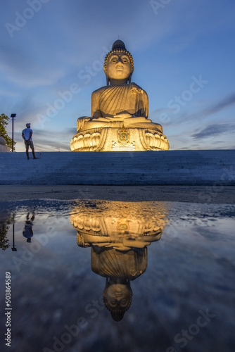 Big Buddha in twilight. Phuket Big Buddha is one of the island most important and revered landmarks on Phuket island.
