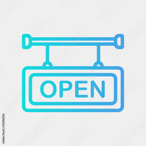 Open sign icon in gradient style, use for website mobile app presentation