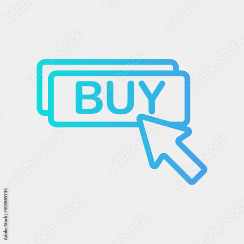 Buy button icon in gradient style, use for website mobile app presentation