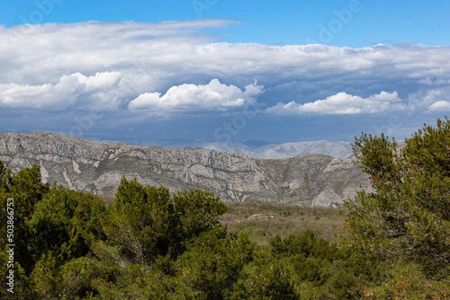 Mountains landscape in the Croatia. Sunny summser day. photo
